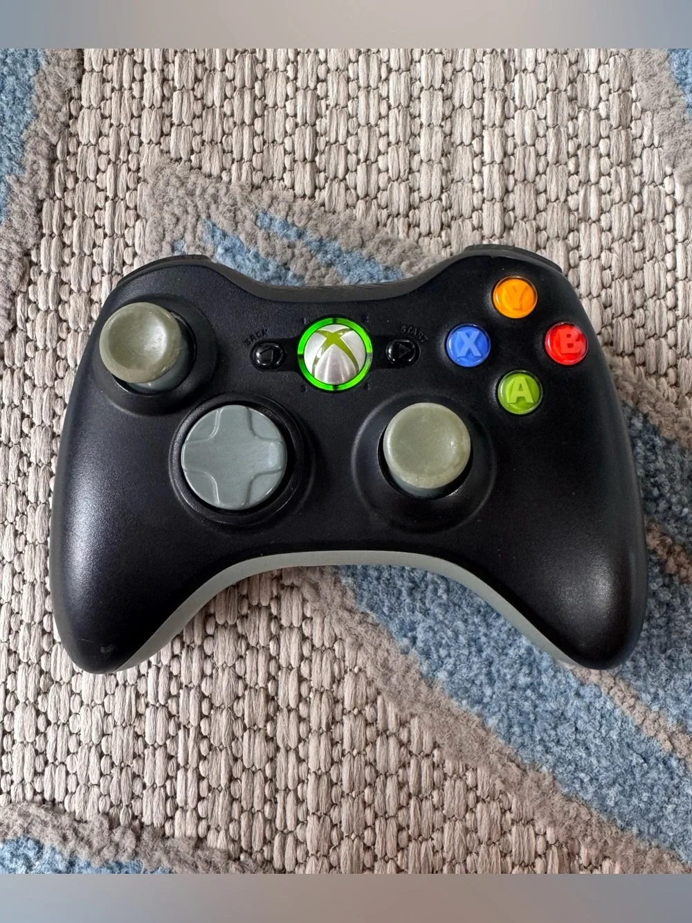 OEM Microsoft Xbox 360 Wireless Controller Black & Grey Battery